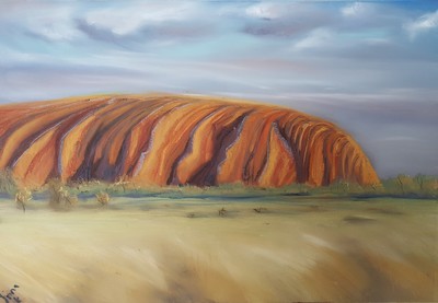 Wind Over The Rock, pastel on Me Teintes Tex A3 size, available A$350